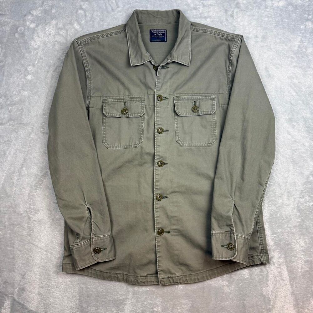 Abercrombie-fitch Men's Green and Khaki Jacket